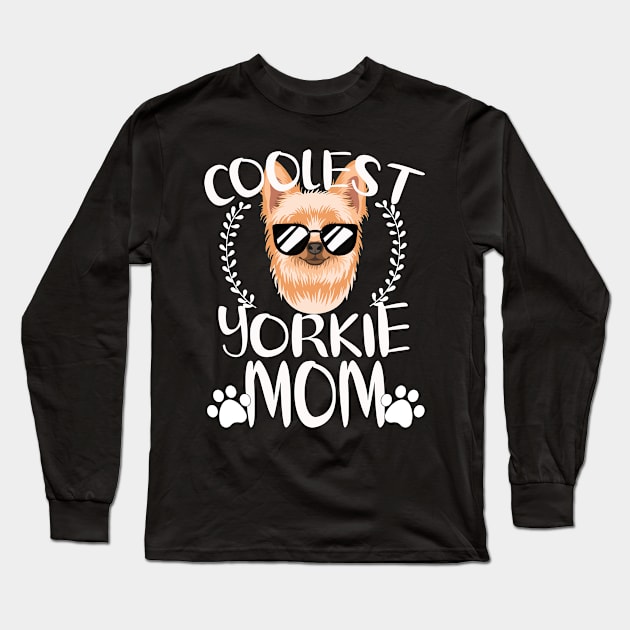 Glasses Coolest Yorkie Dog Mom Long Sleeve T-Shirt by mlleradrian